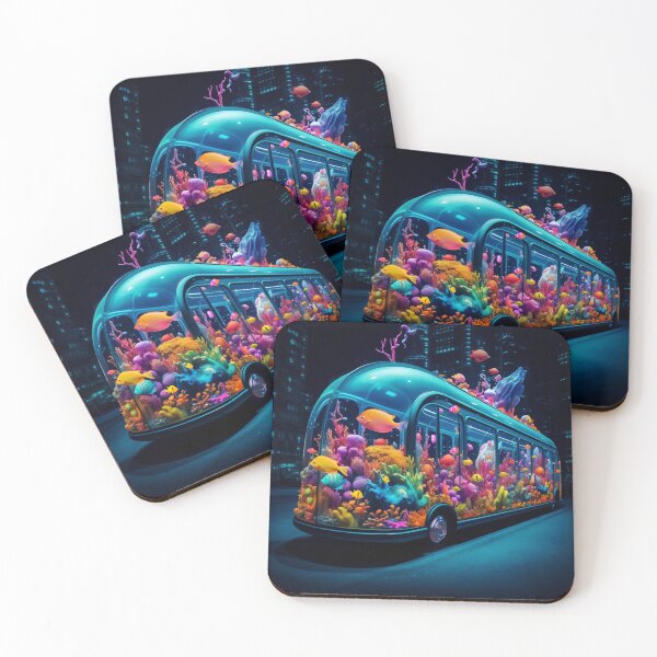 Item preview, Neon Aquarium Bus in the City Night designed and sold by oanaunciuleanu.