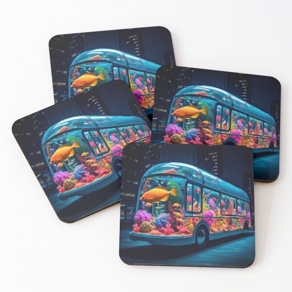 Item preview, Neon Aquarium Bus in the City Night designed and sold by oanaunciuleanu.