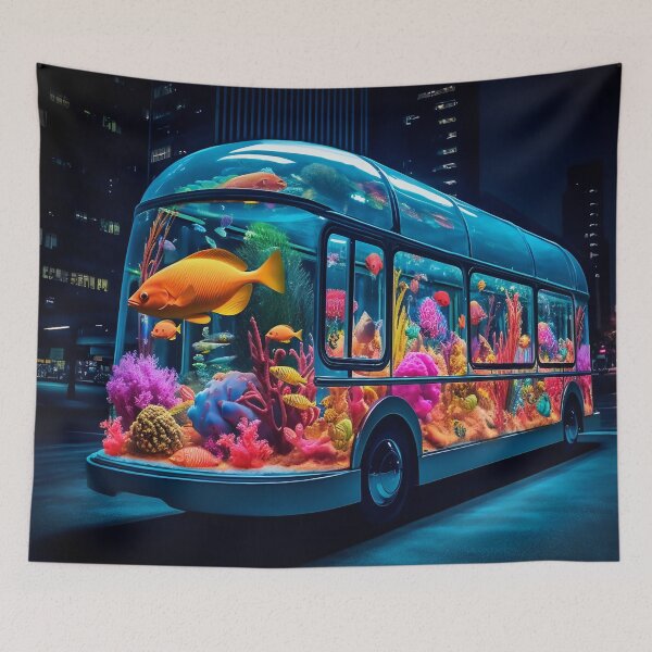 Item preview, Neon Aquarium Bus in the City Night designed and sold by oanaunciuleanu.