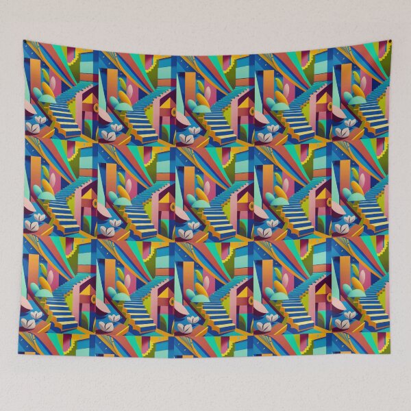 Item preview, Optical Illusion with Stairs designed and sold by HanaiPrint.