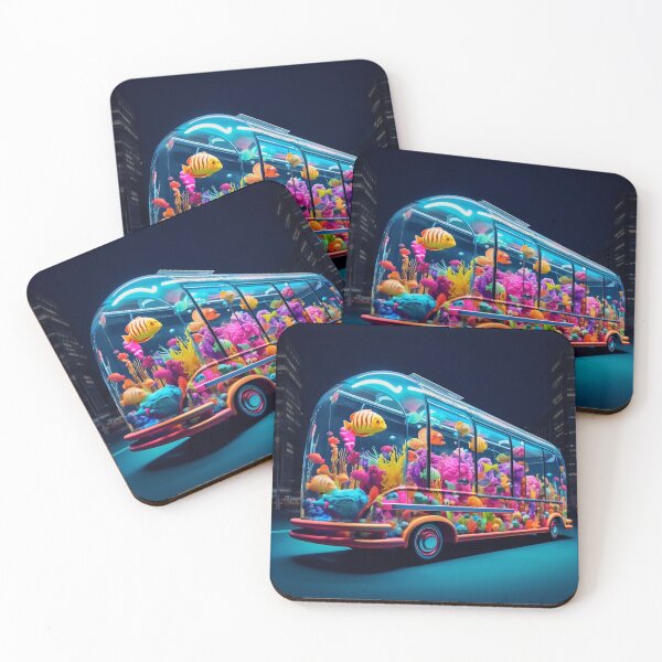 Item preview, Neon Aquarium Bus in the City Night designed and sold by oanaunciuleanu.