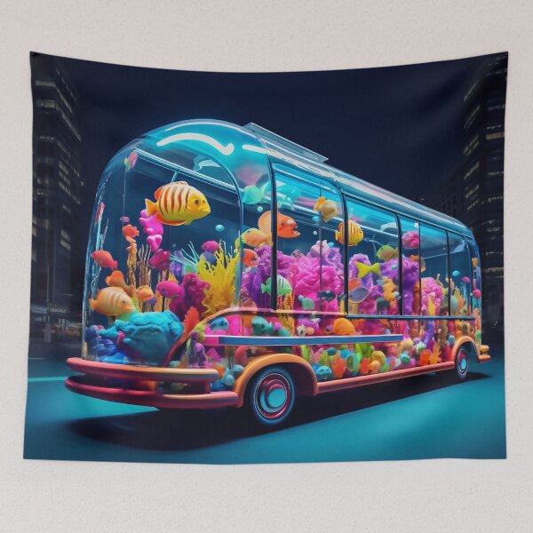 Item preview, Neon Aquarium Bus in the City Night designed and sold by oanaunciuleanu.