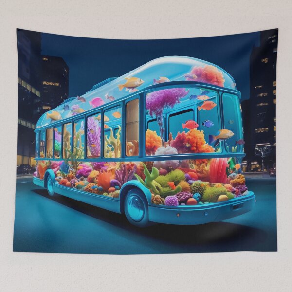 Item preview, Neon Aquarium Bus in the City Night designed and sold by oanaunciuleanu.