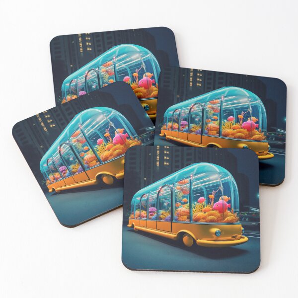 Item preview, Neon Aquarium Bus in the City Night designed and sold by oanaunciuleanu.