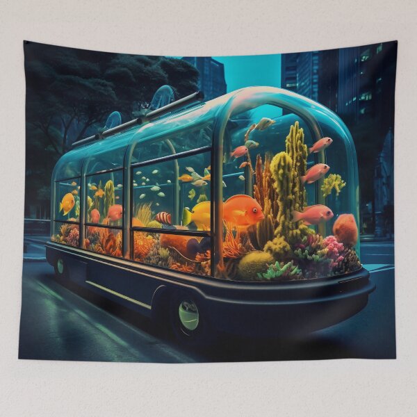 Item preview, Neon Aquarium Bus in the City Night designed and sold by oanaunciuleanu.