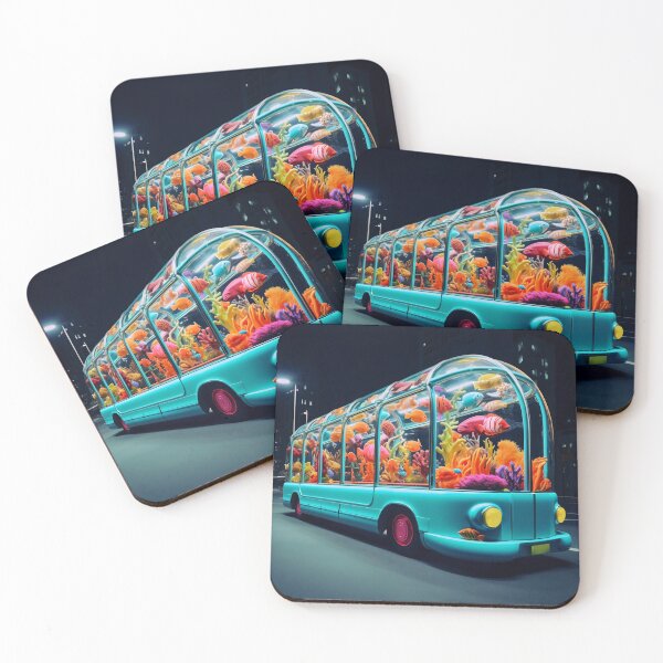 Item preview, Neon Aquarium Bus in the City Night designed and sold by oanaunciuleanu.