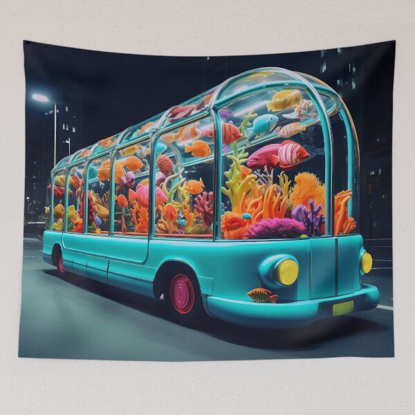 Item preview, Neon Aquarium Bus in the City Night designed and sold by oanaunciuleanu.