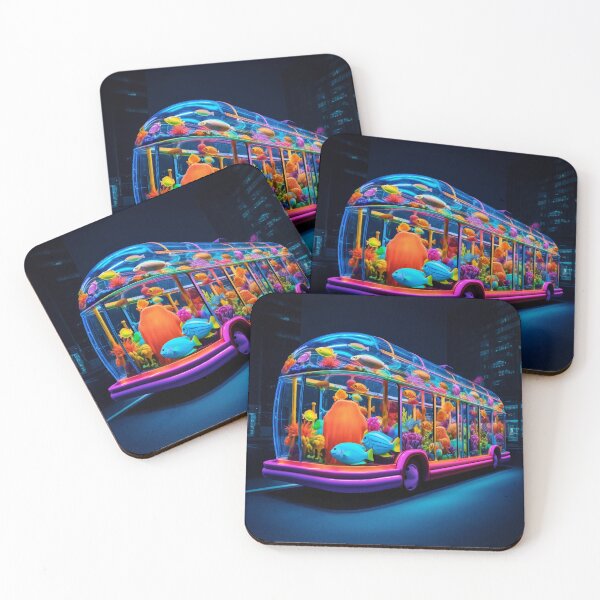 Item preview, Neon Aquarium Bus in the City Night designed and sold by oanaunciuleanu.