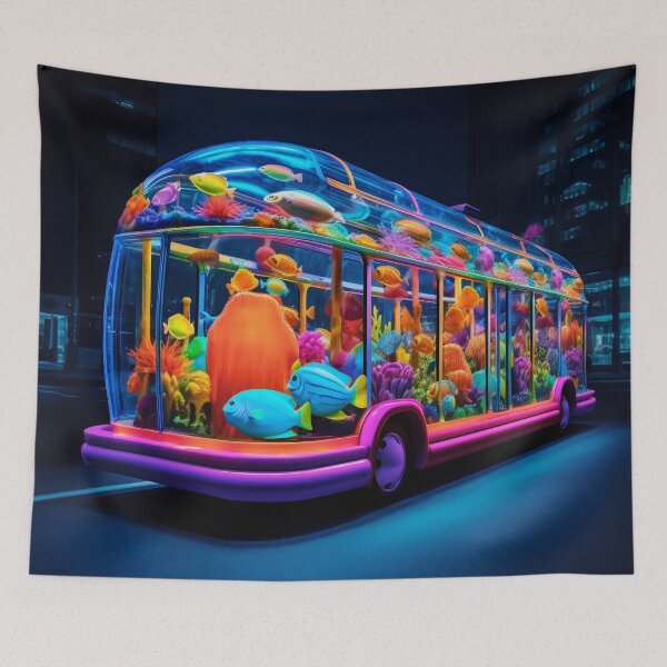 Item preview, Neon Aquarium Bus in the City Night designed and sold by oanaunciuleanu.