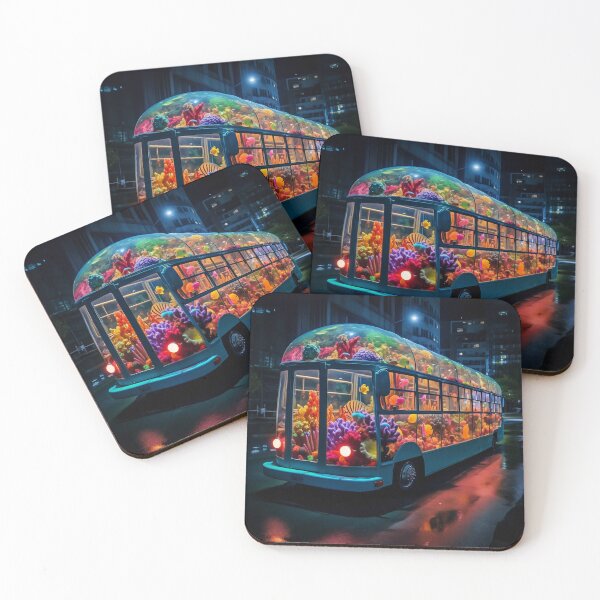 Item preview, Neon Aquarium Bus in the City Night designed and sold by oanaunciuleanu.