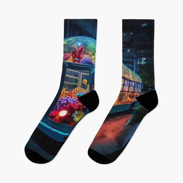 Item preview, Neon Aquarium Bus in the City Night designed and sold by oanaunciuleanu.