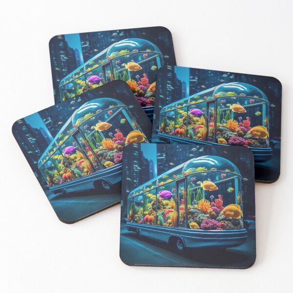 Item preview, Neon Aquarium Bus in the City Night designed and sold by oanaunciuleanu.