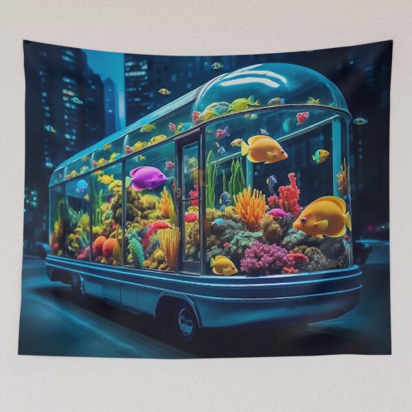 Item preview, Neon Aquarium Bus in the City Night designed and sold by oanaunciuleanu.