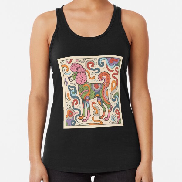 Item preview, logo picture graffiti art illustration conceptual art, product, Poodle dog, colors geometric pattern.3D rendering, fashion, film, illustration designed and sold by gulka8.