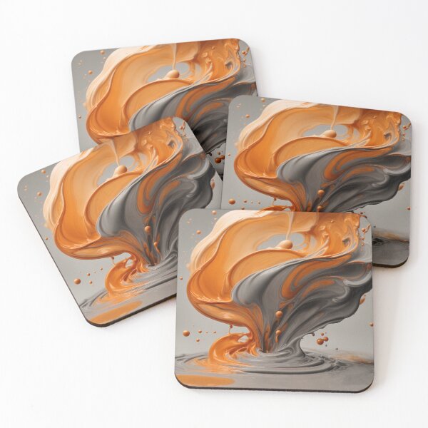 Item preview, Muted orange and creamy gray fluid ink mixture designed and sold by stevanovicigor.
