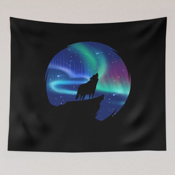 Item preview, Polar Lights Wolf Aurora Borealis designed and sold by MooonTees.