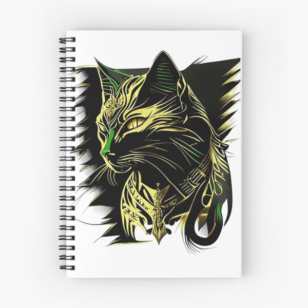 Item preview, Angry Cat with gold and green  designed and sold by BlueGoldArt.