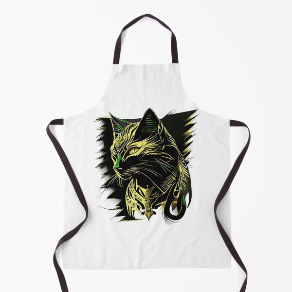 Item preview, Angry Cat with gold and green  designed and sold by BlueGoldArt.