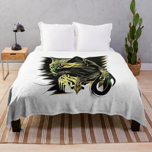 Item preview, Angry Cat with gold and green  designed and sold by BlueGoldArt.