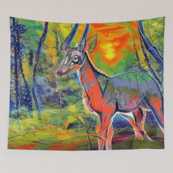 Item preview, Antelope in forest designed and sold by George Hutton Hunter.