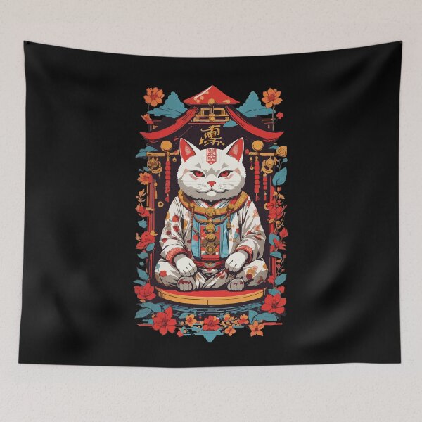 Item preview, Happiness Cat Japan Aesthetics Retro Cats Design designed and sold by LuminOrb.