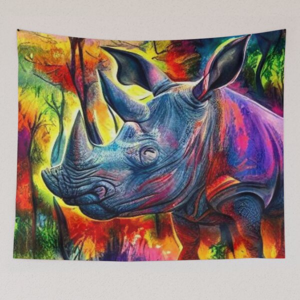 Item preview, Rhino among flames designed and sold by George Hutton Hunter.