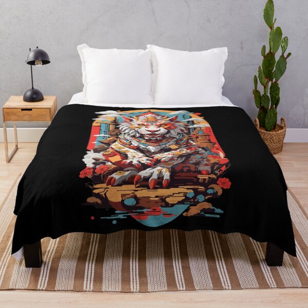 Item preview, Japanese Yokai Lion Anime Tokyo Retro Style designed and sold by LuminOrb.