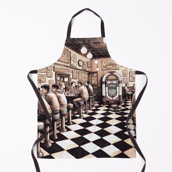 Item preview, Echoes of Yesteryear: A Classic Diner Scene designed and sold by PictorialWhimsy.