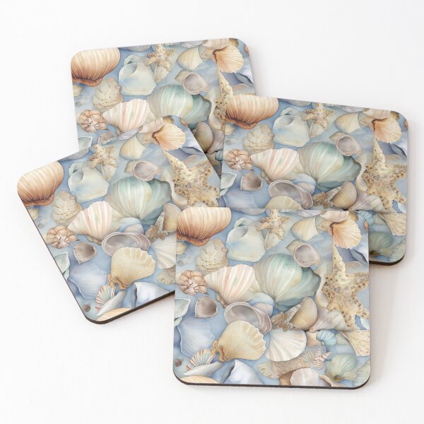 Item preview, Watercolor Seamless Seashell Pattern designed and sold by mushizaman.