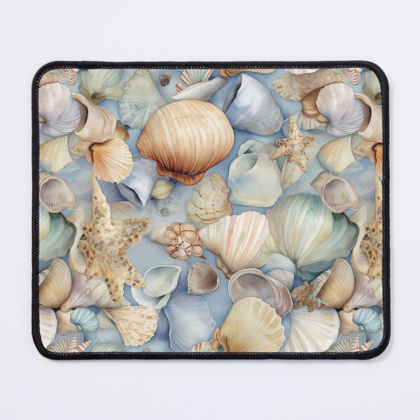 Item preview, Watercolor Seamless Seashell Pattern designed and sold by mushizaman.