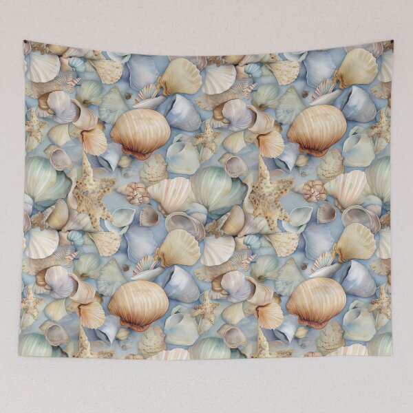 Item preview, Watercolor Seamless Seashell Pattern designed and sold by mushizaman.
