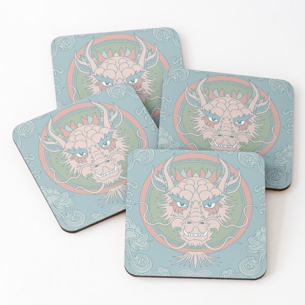 Item preview, Chinese dragon and clouds in muted colors designed and sold by colorofmagic.