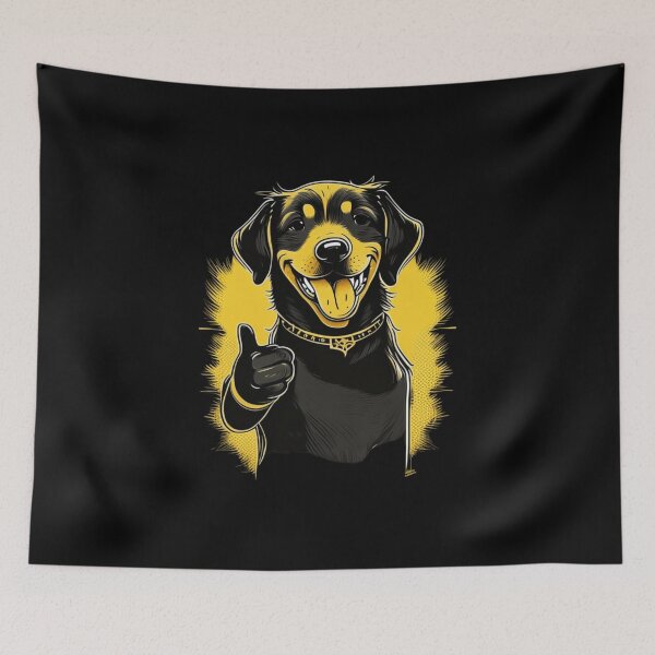 Item preview, Everything’s good Happy Black Dog designed and sold by BlueGoldArt.