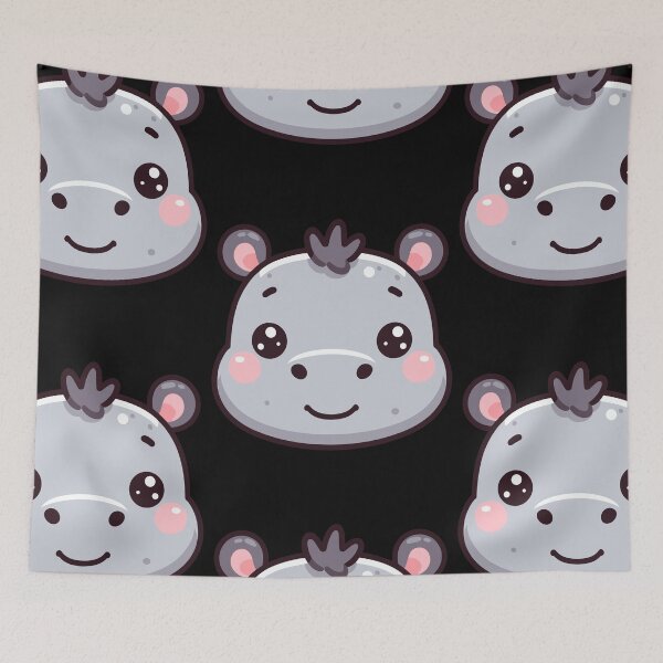 Item preview, Cute Vectoral Hippopotamus Face designed and sold by ArtfulWeave.