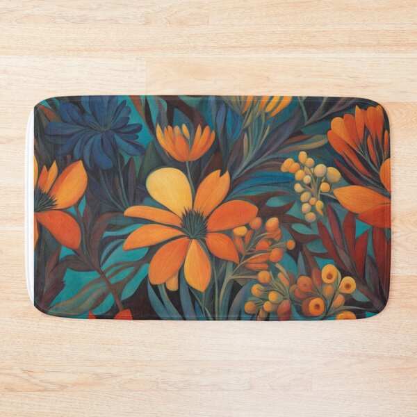 Item preview, Bright Orange Flowers Bloom designed and sold by Owl-o-the-wisp.