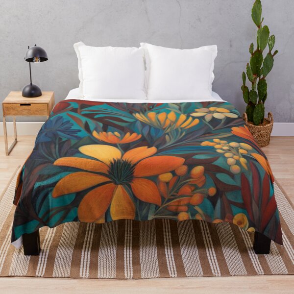 Item preview, Bright Orange Flowers Bloom designed and sold by Owl-o-the-wisp.