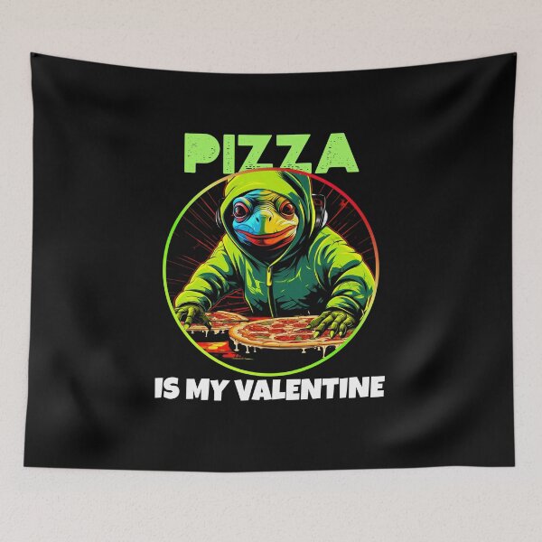 Aperçu de l'œuvre Saint Valentin - Pizza Love Anti Valentine Cadeau de jeu drôle à la mode créée et vendue par TheVirtualSpace.