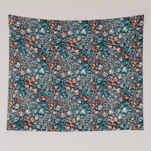 Item preview, Teal and Orange Crystal Seamless Pattern designed and sold by PaxtonProjects.