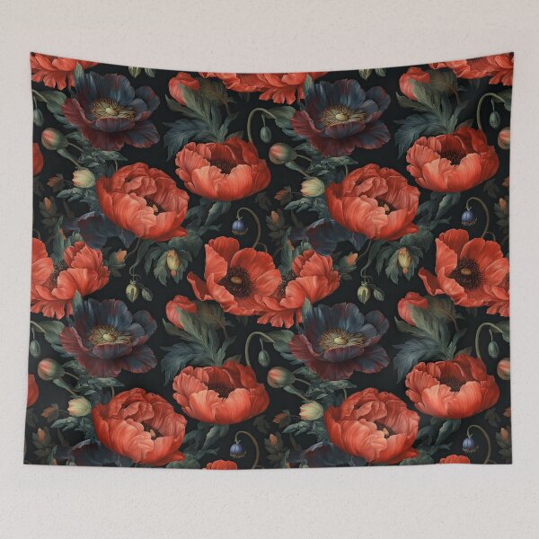 Item preview, ENCHANTING HARMONY: POPPIES BLOOMING IN THE SHADOWS_2 designed and sold by BorczVisuals.