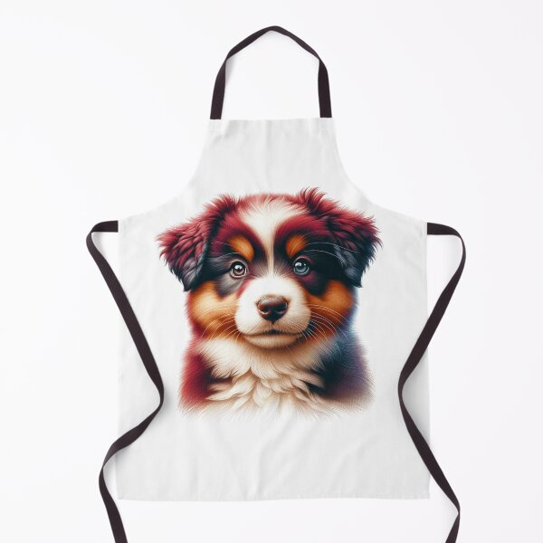 Item preview, Tri Color Red Australian Shepherd Dog Puppy Portrait designed and sold by CharmStudio.