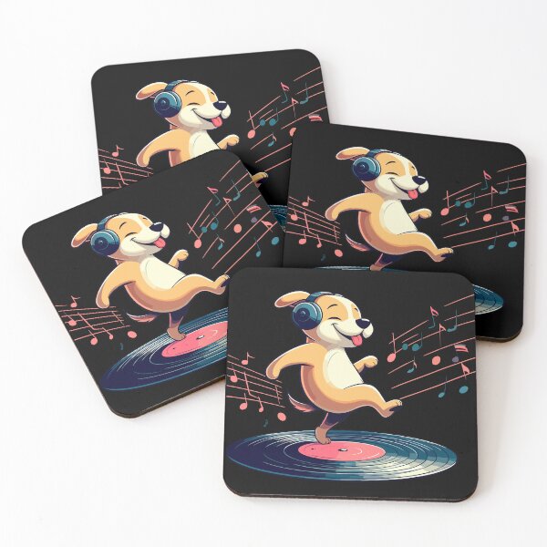 Item preview, Dog Playing with Vinyl : DJ Paw designed and sold by ArtfulNook.