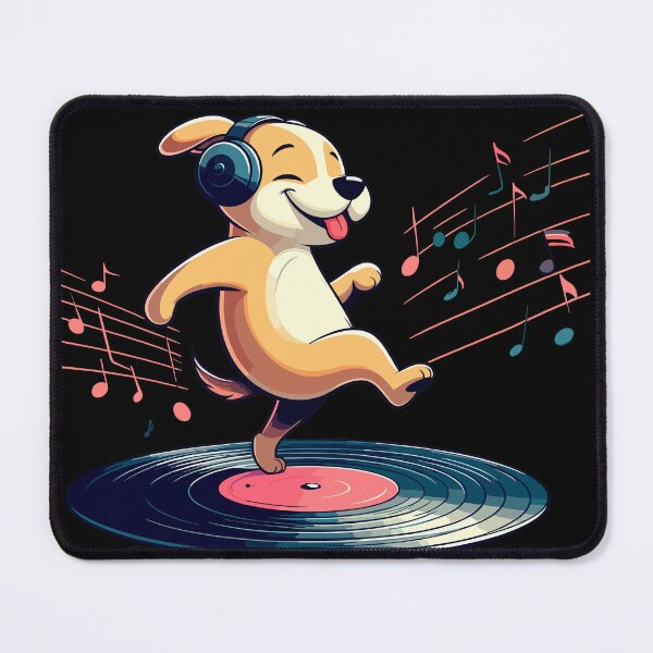 Item preview, Dog Playing with Vinyl : DJ Paw designed and sold by ArtfulNook.