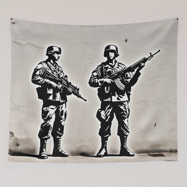 Item preview, peace soldiers army banksy street art designed and sold by martin max.