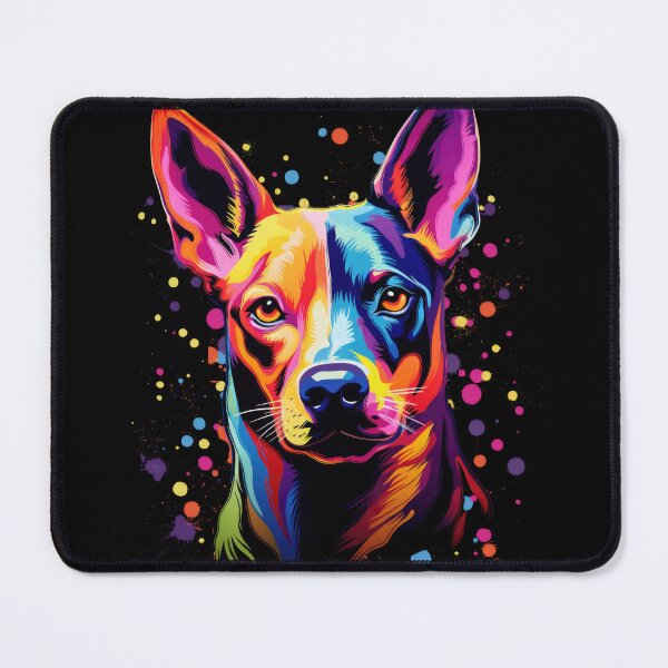 Item preview, colorful Basenji dog dog head designed and sold by WallyPink.