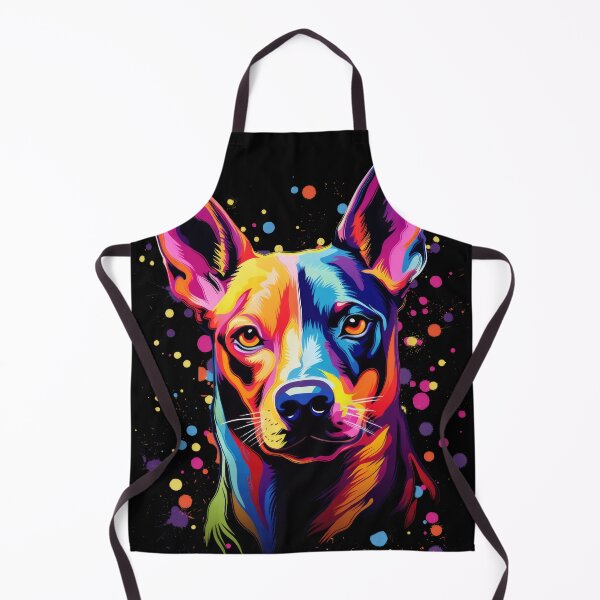 Item preview, colorful Basenji dog dog head designed and sold by WallyPink.