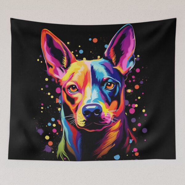 Item preview, colorful Basenji dog dog head designed and sold by WallyPink.