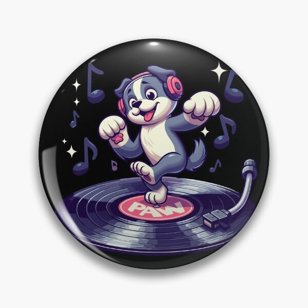 Item preview, Dog Playing with Vinyl : DJ Paw designed and sold by ArtfulNook.