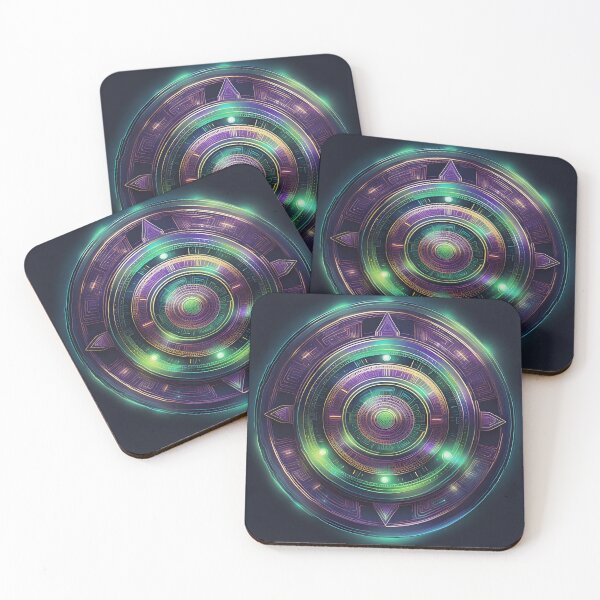 Item preview, Futuristic Tech Mandala in Metallic Hues designed and sold by SpiritualManda.