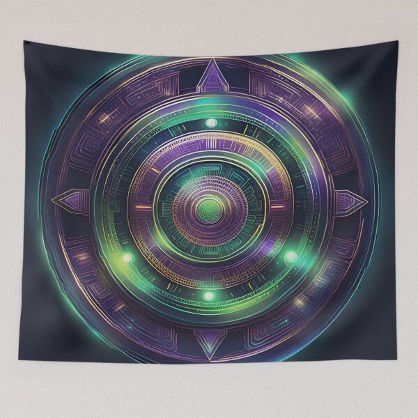 Item preview, Futuristic Tech Mandala in Metallic Hues designed and sold by SpiritualManda.