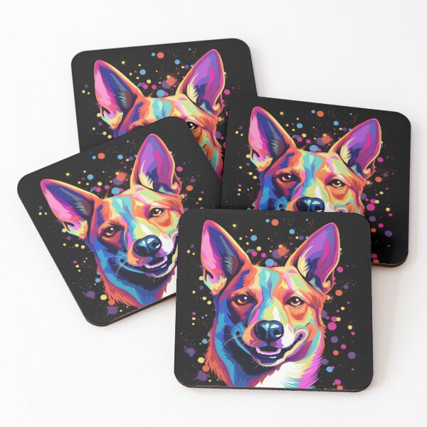 Item preview, colorful Basenji dog dog head designed and sold by WallyPink.